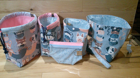 Knitting Dogs ~ project bags