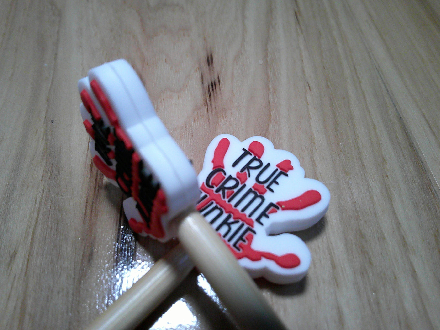 True Crime Junkie handprint ~ stitch stoppers