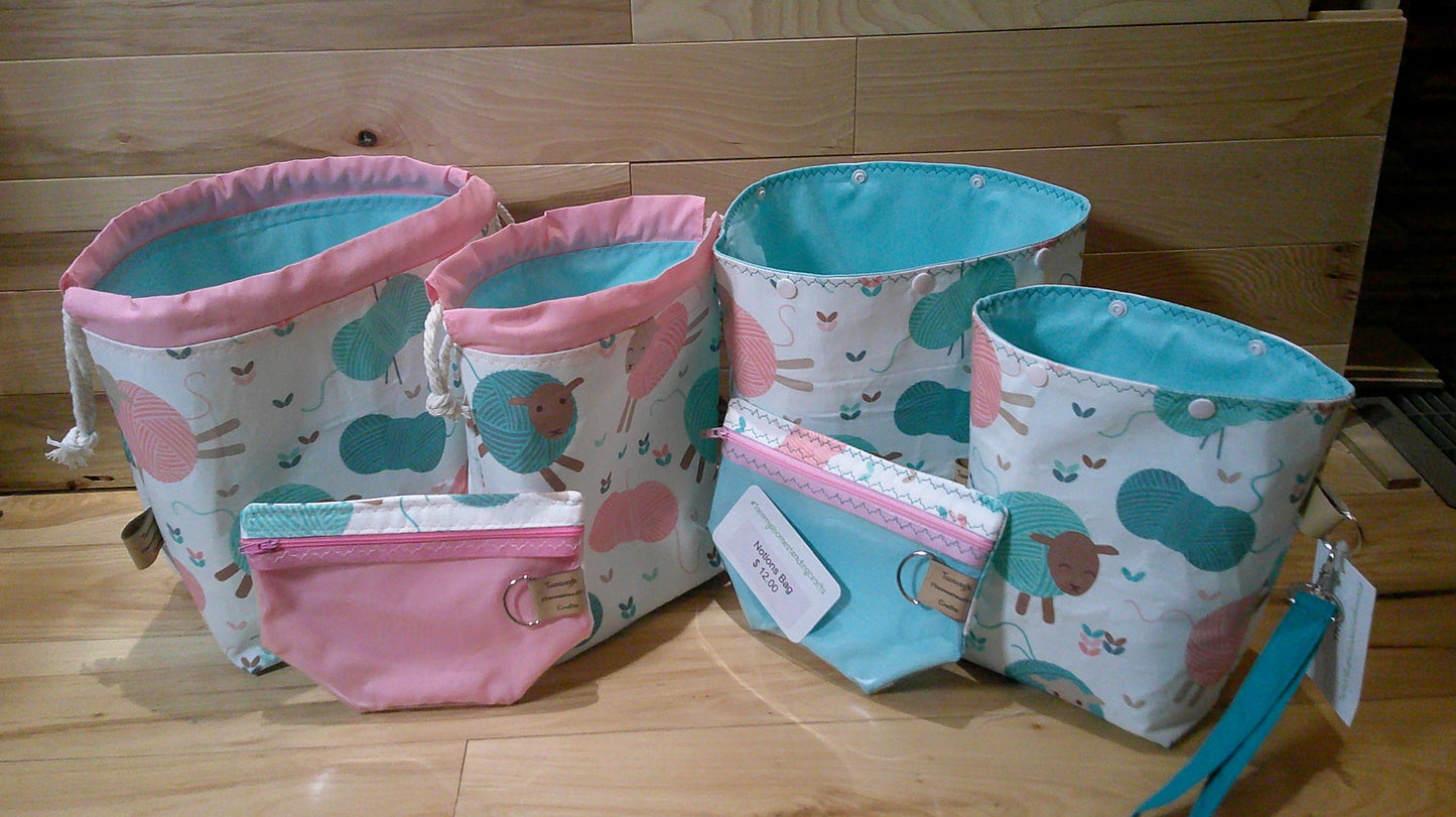 Pastel Sheep yarns balls & Skeins ~ project bags