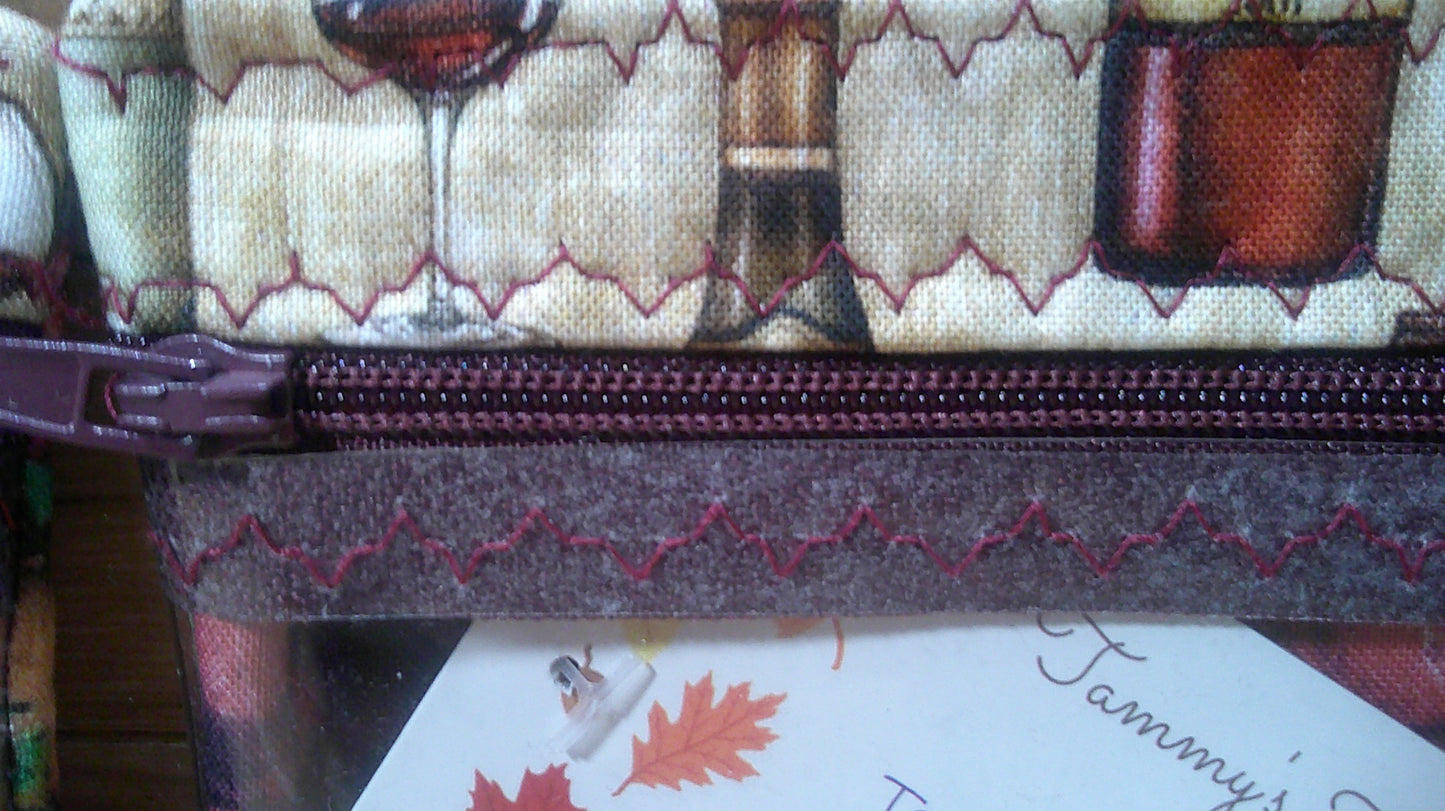 Wine bottles w/ grapes ~ project bags