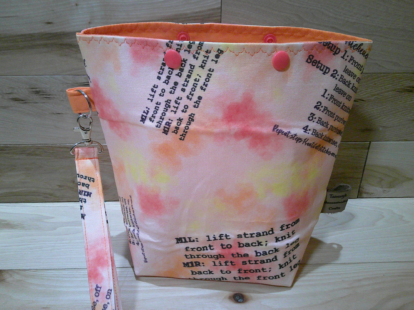 Knitting Instruction w/ orange ~ project bags