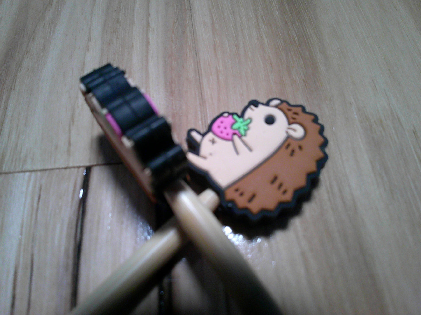 Hedgehog w/ strawberry ~ stitch stoppers