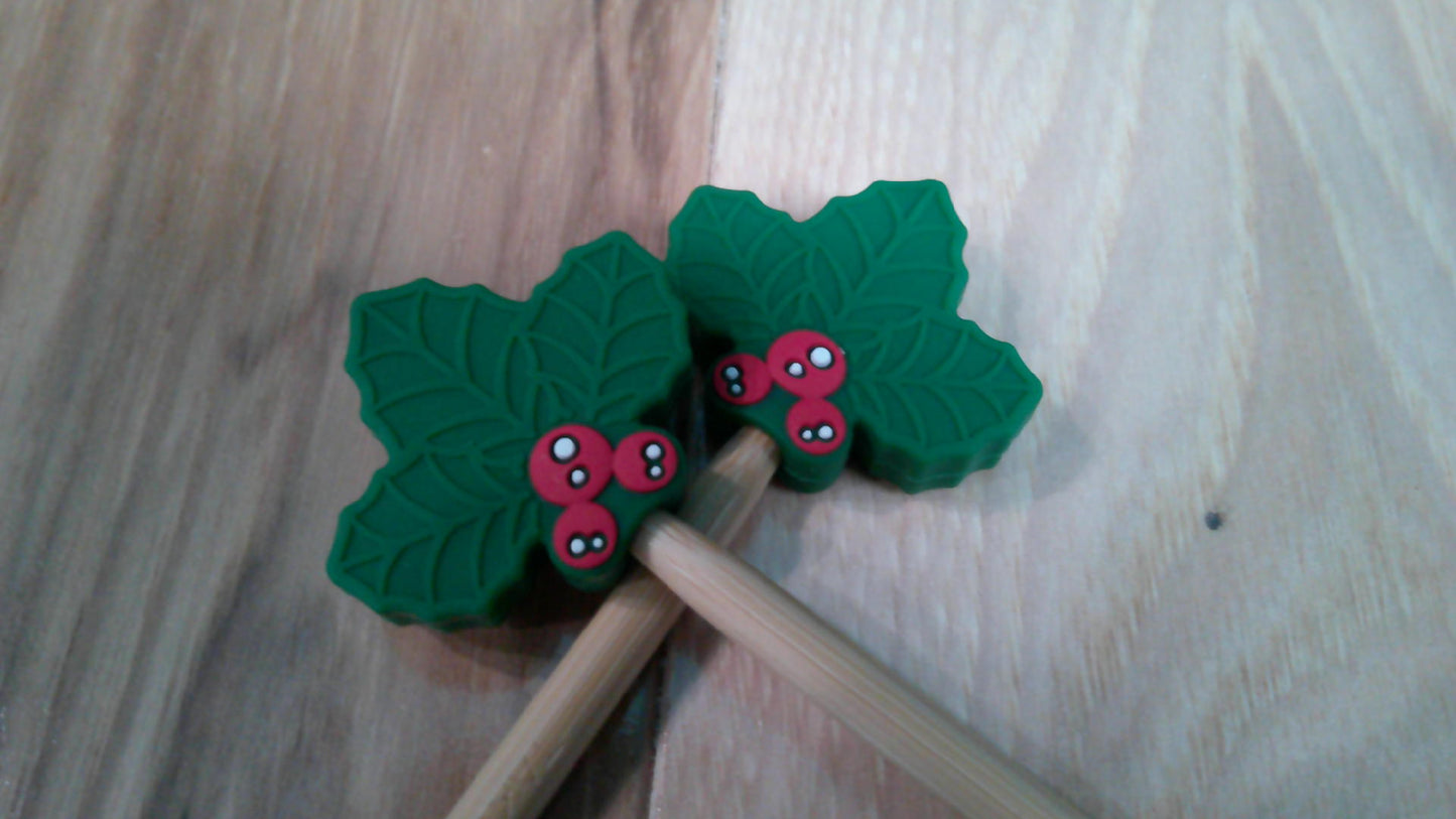 Holly Leaves & Berries ~ stitch stoppers
