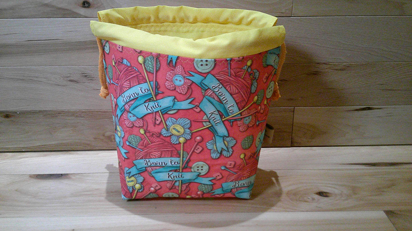 "Born to knit" ~ project bags