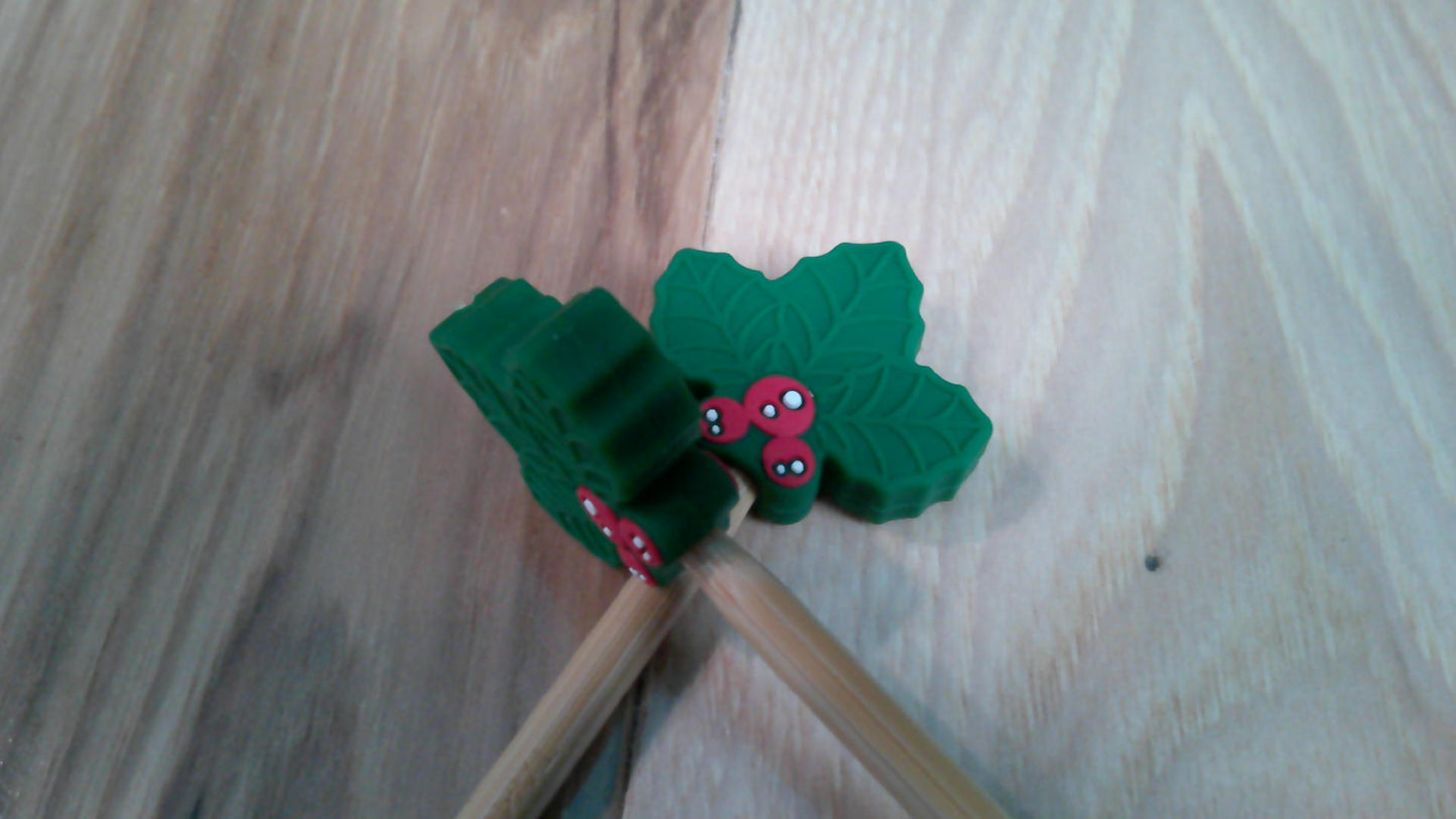 Holly Leaves & Berries ~ stitch stoppers
