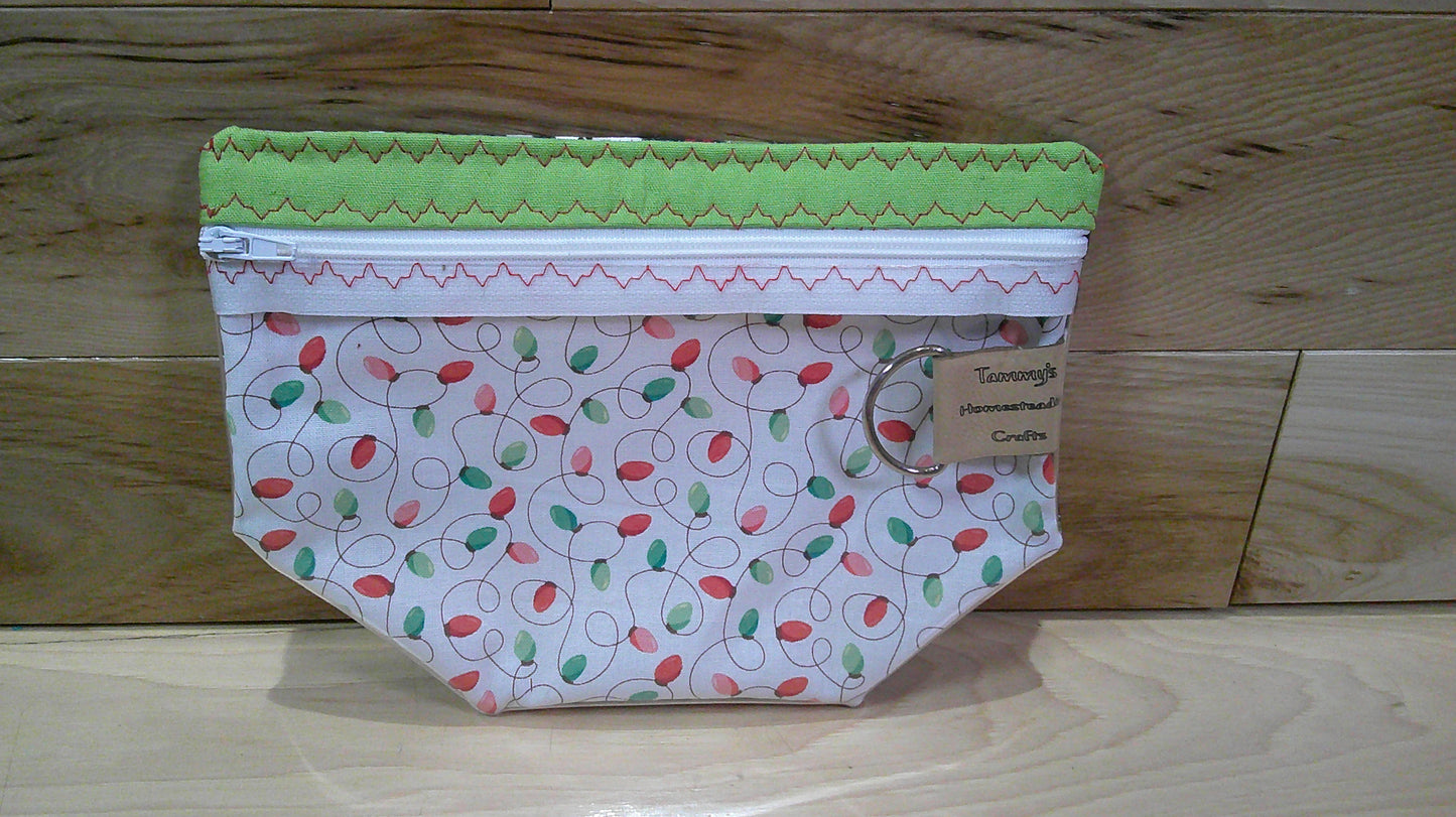 Dogs' w/ holly & Christmas lights ~ Project Bags