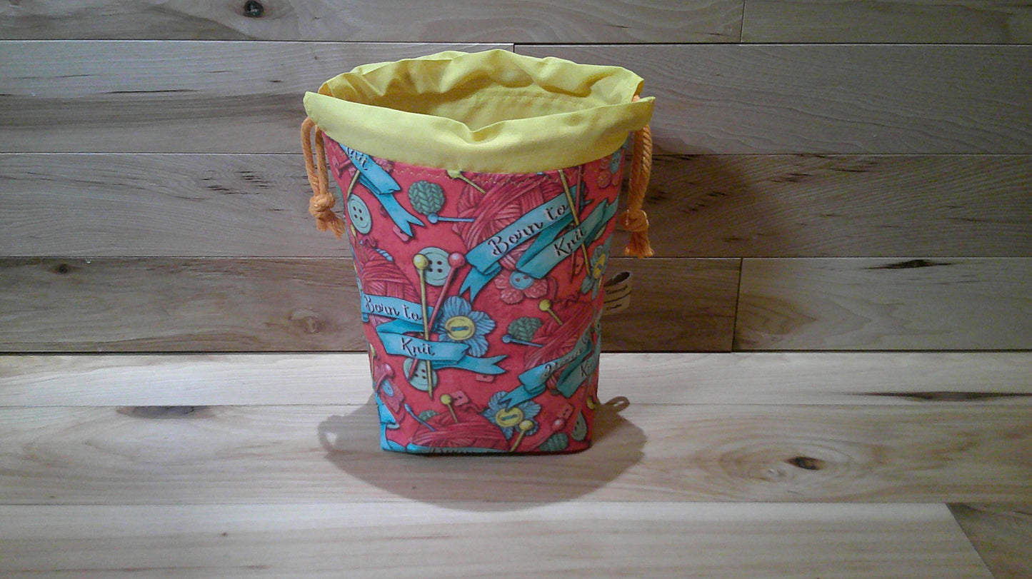 "Born to knit" ~ project bags