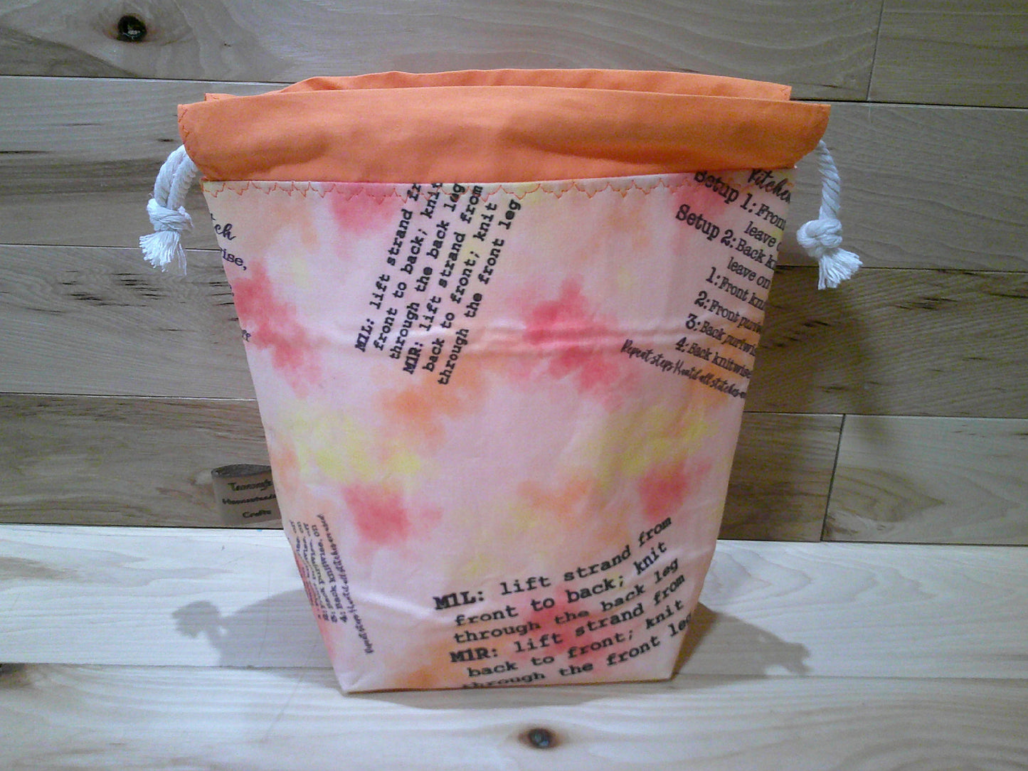 Knitting Instruction w/ orange ~ project bags