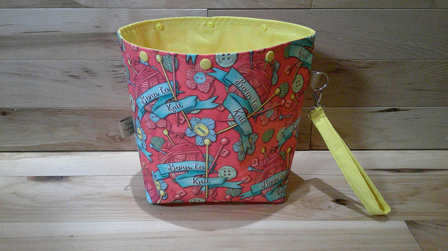 "Born to knit" ~ project bags