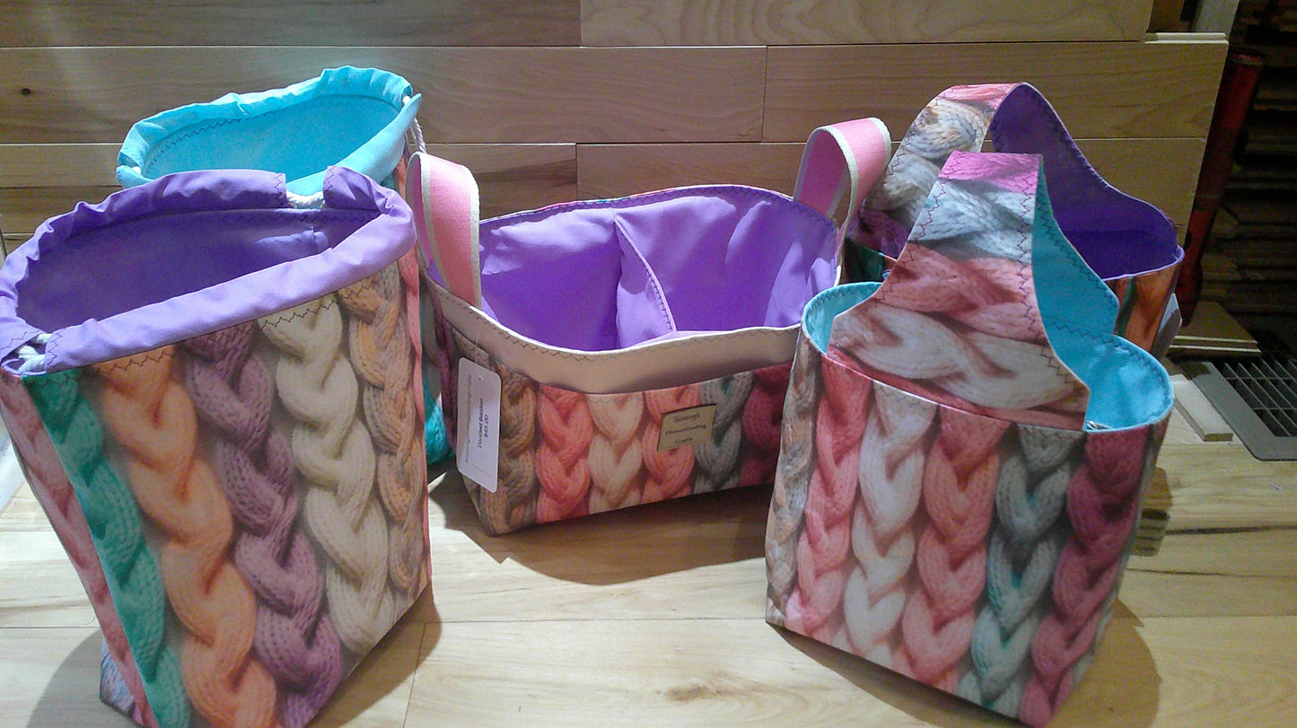 Pastel cables ~ project bags