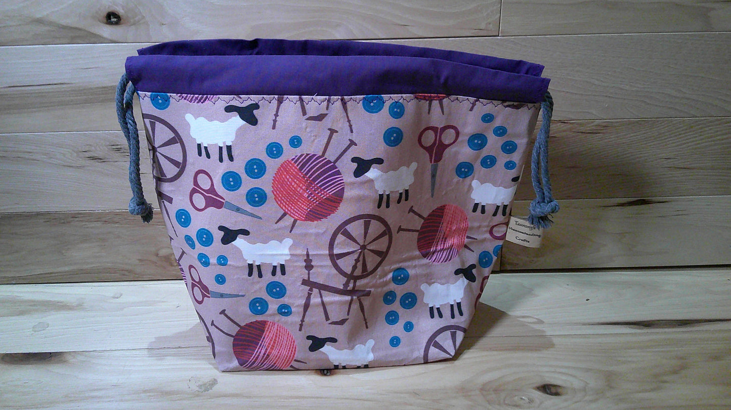 Spinning wheel & sheep ~ project bags