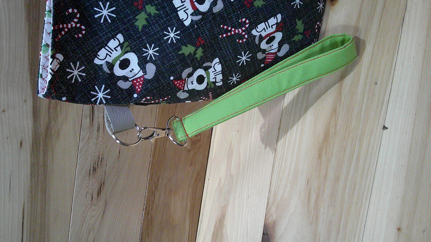 Dogs' w/ holly & Christmas lights ~ Project Bags
