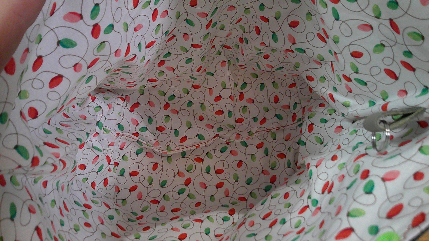 Dogs' w/ holly & Christmas lights ~ Project Bags