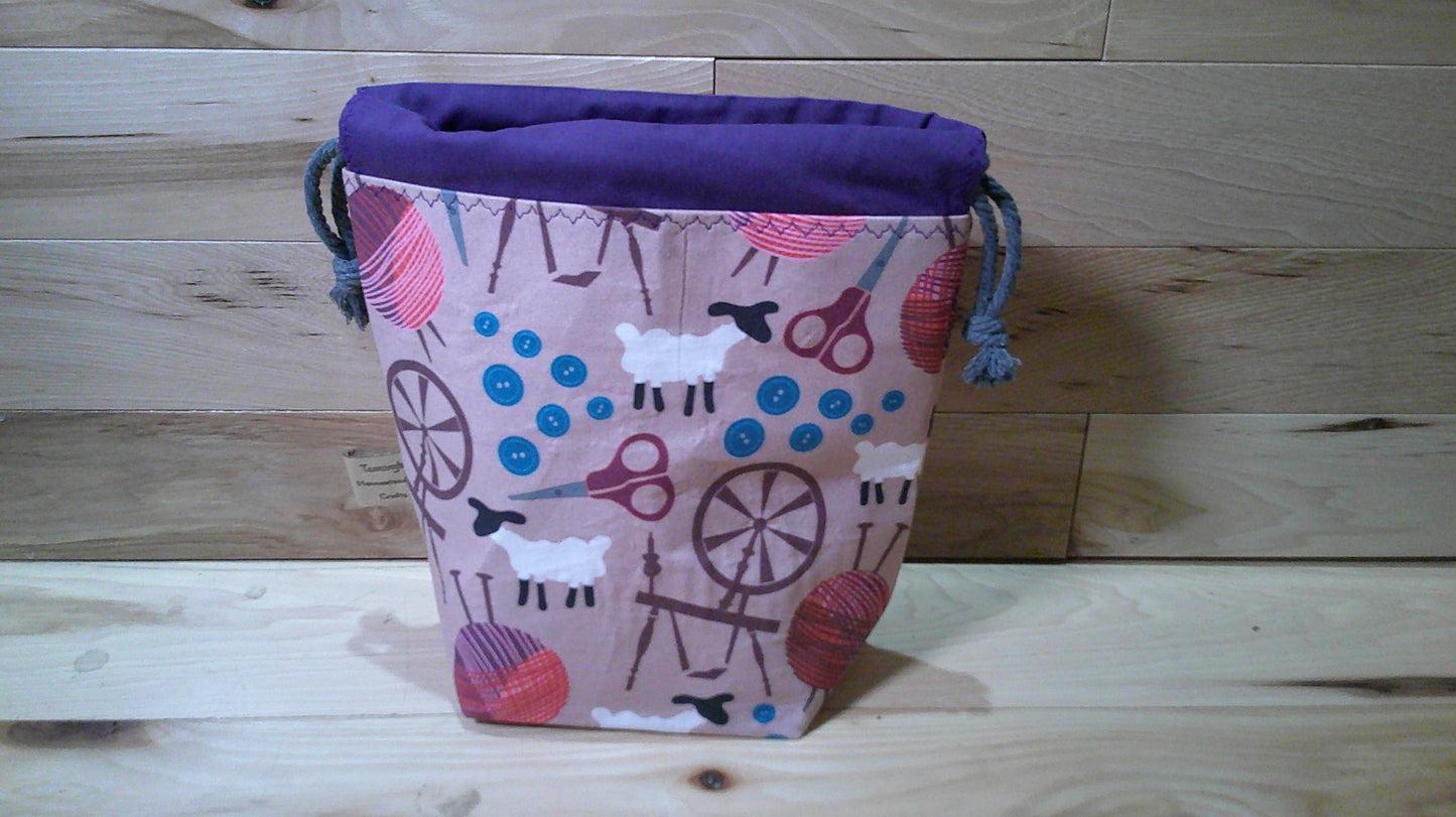 Spinning wheel & sheep ~ project bags