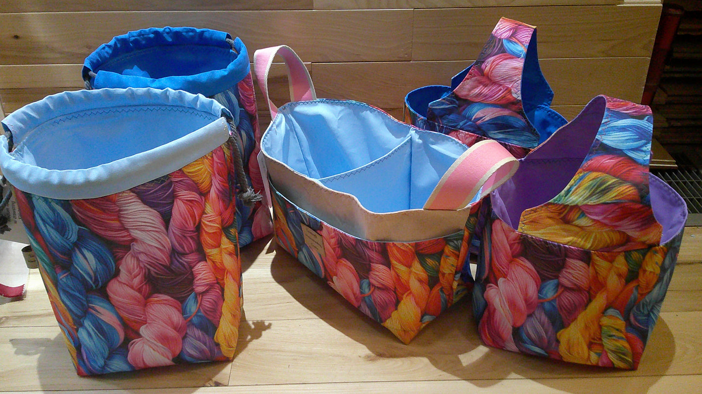Bright yarn skeins ~ project bags