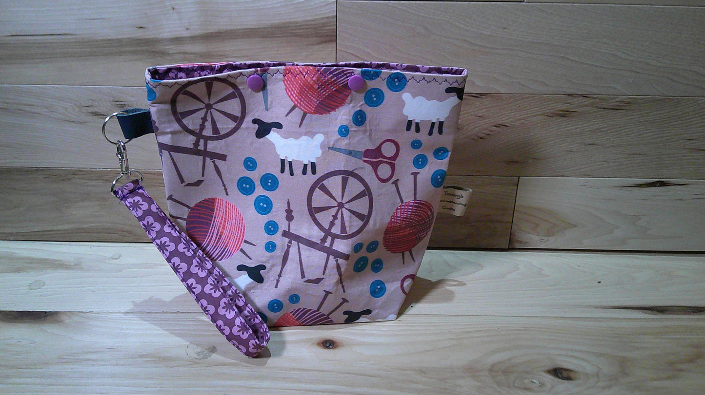 Spinning wheel & sheep ~ project bags