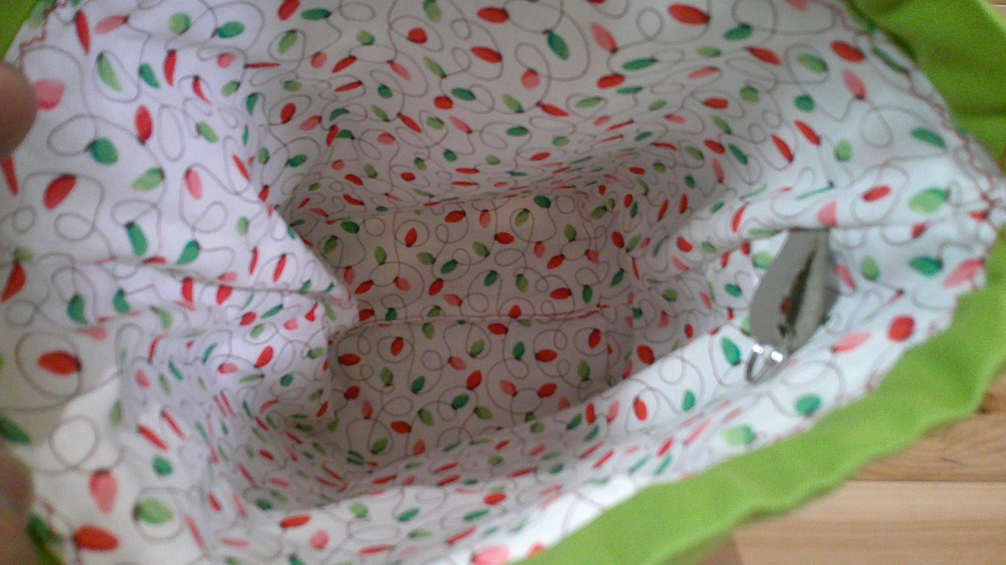 Dogs' w/ holly & Christmas lights ~ Project Bags