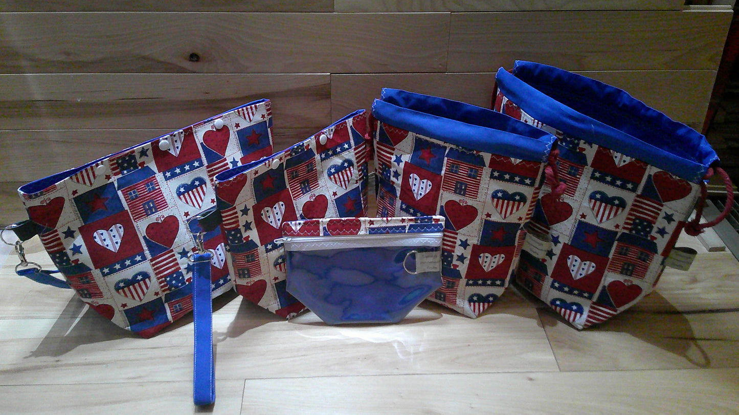 Quilt block Americana ~ project bags