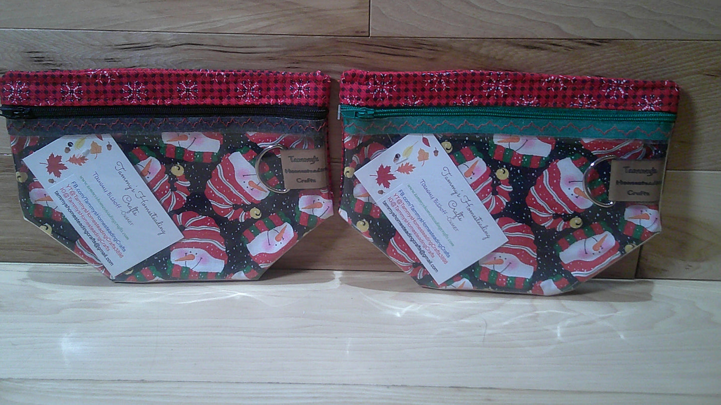 Santa Hat Snowman w/ snowflakes project bags
