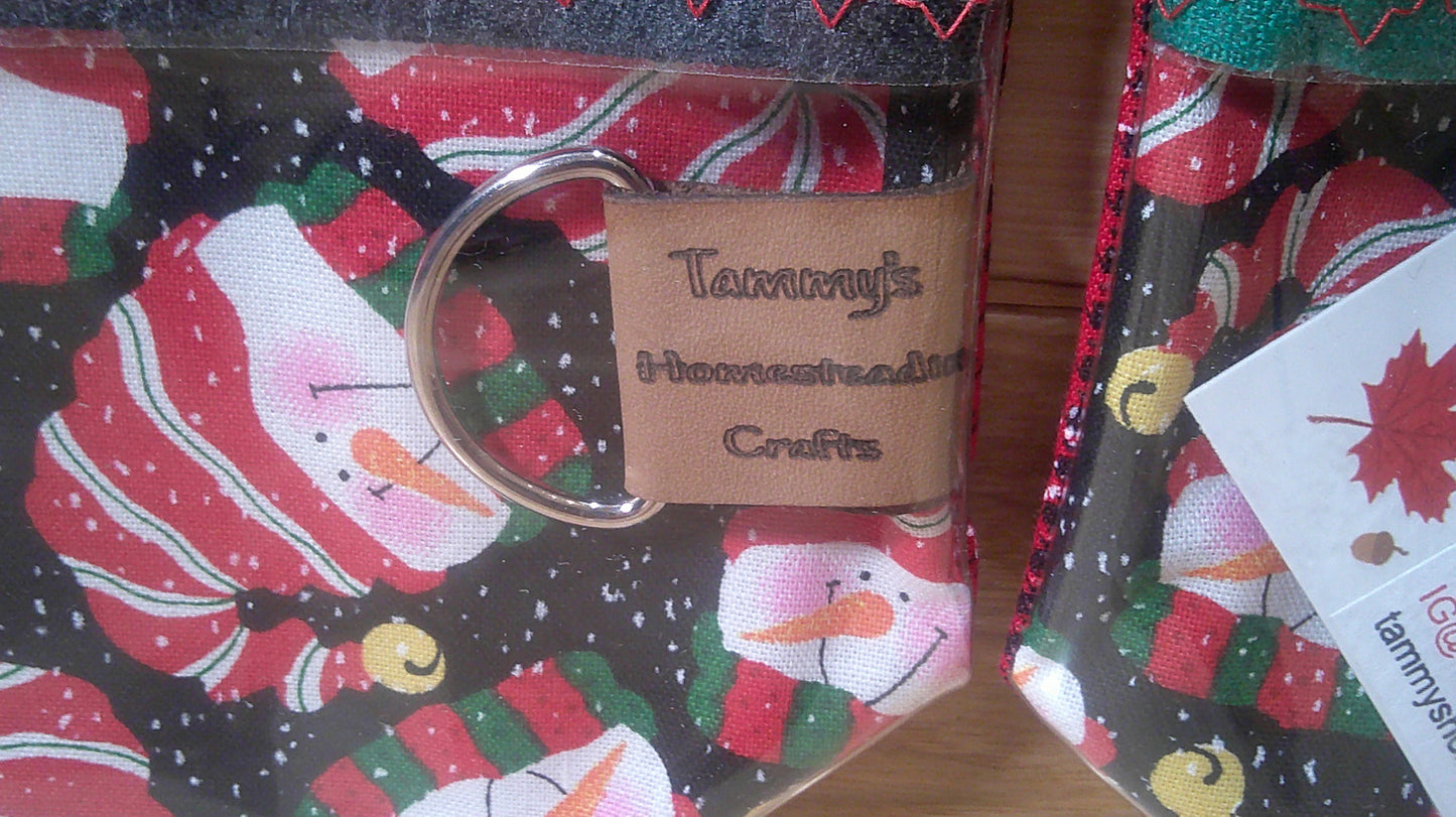 Santa Hat Snowman w/ snowflakes project bags