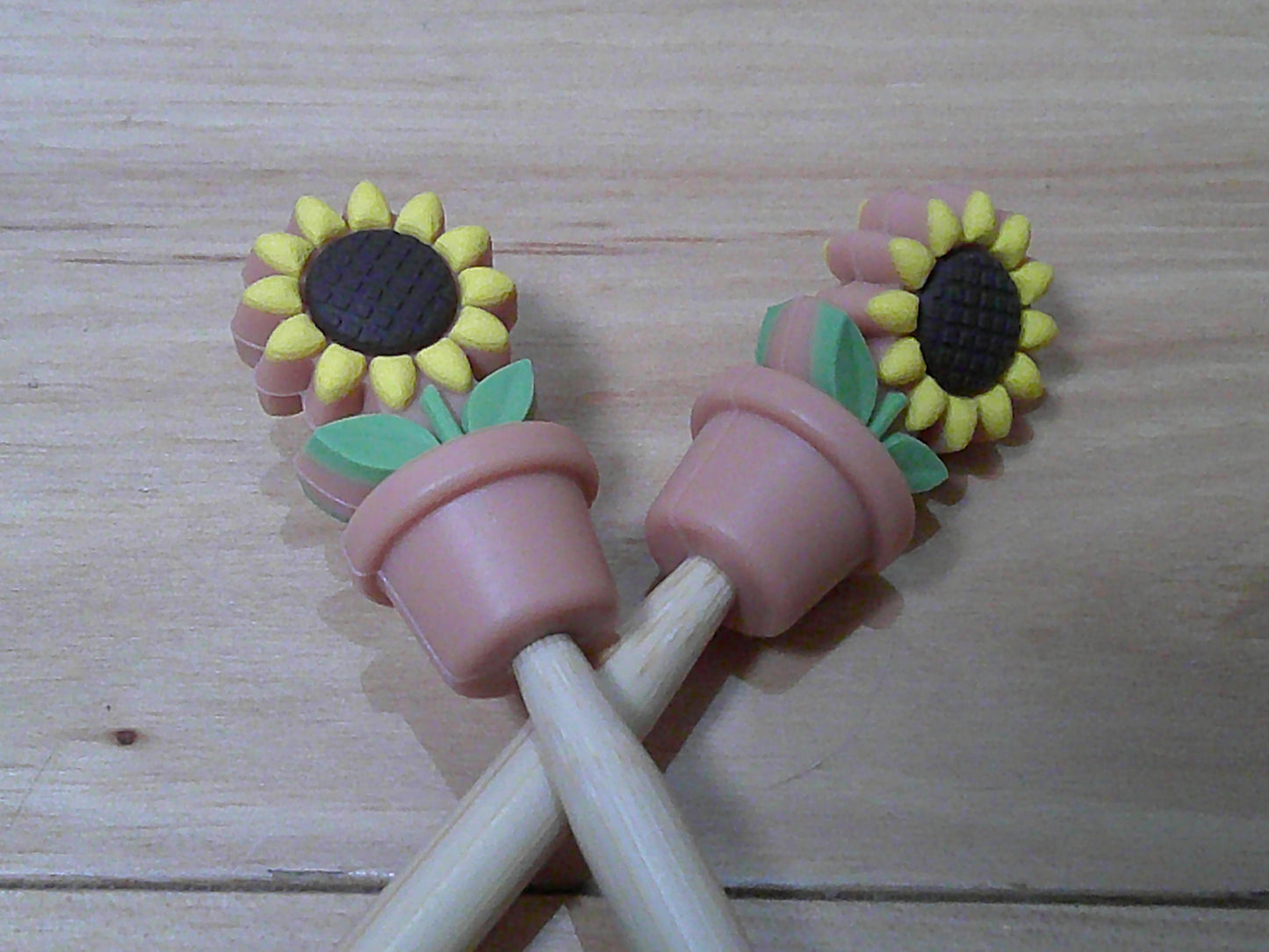 Sunflower in pot ~ stitch stoppers