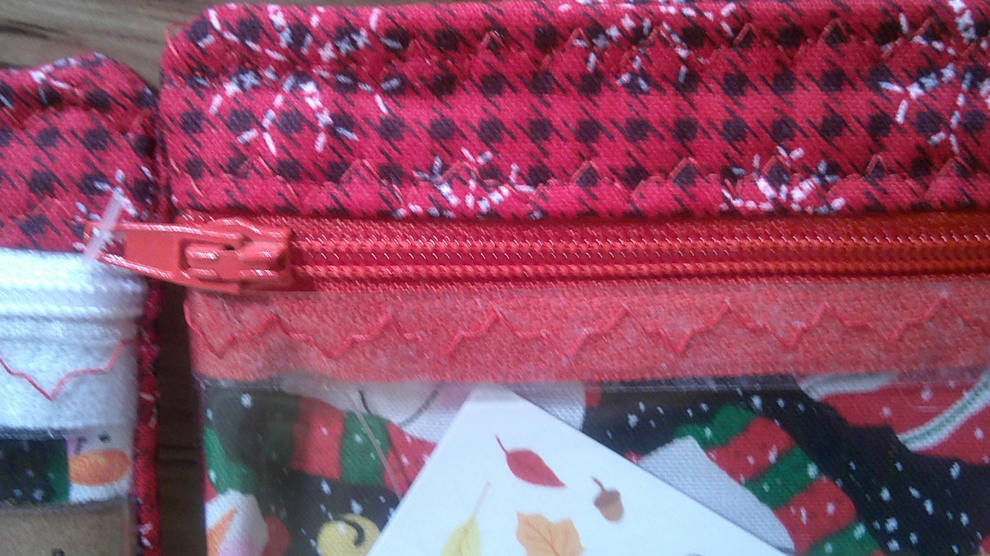 Santa Hat Snowman w/ snowflakes project bags