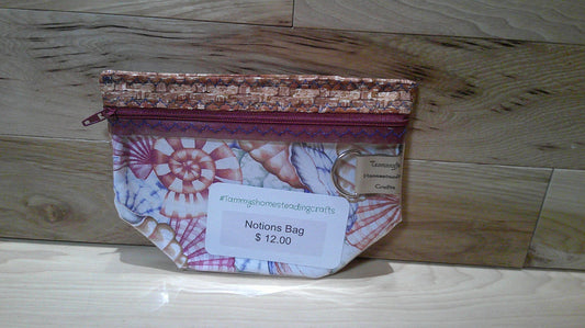 Seashells in a basket- project bags