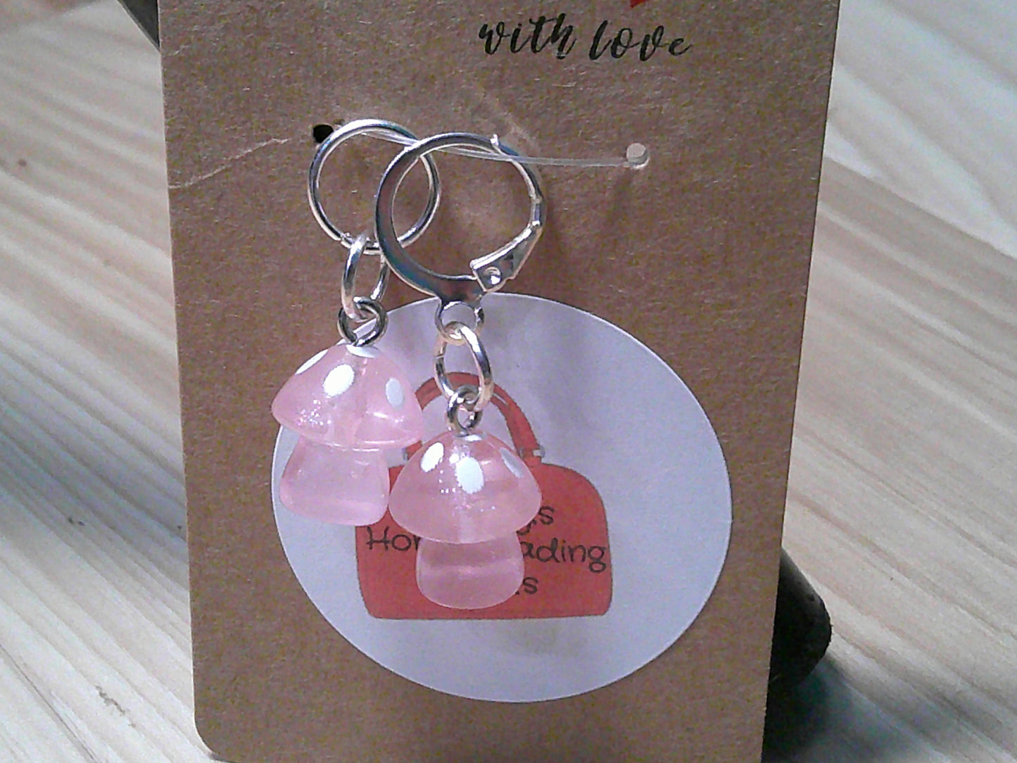 2 ~ Clear Mushroom ~ stitch marker/progress keeper