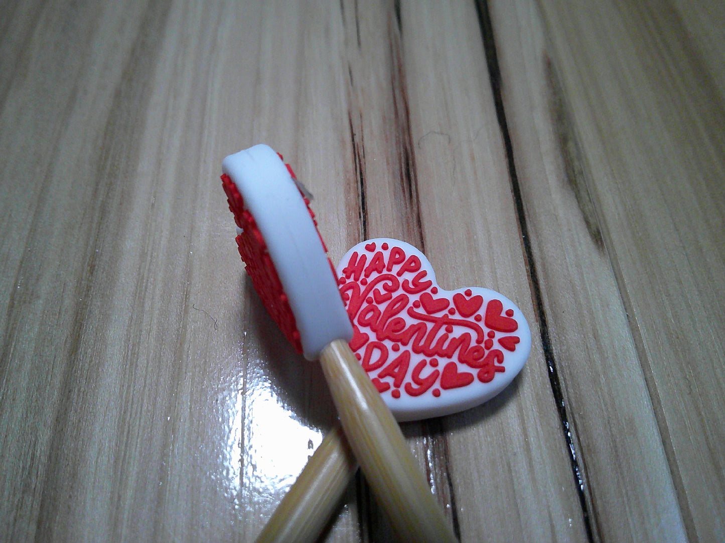 "Happy Valentine's Day" heart ~ stitch stoppers