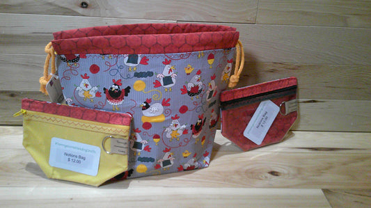 Knitting Chickens ~ Project bags
