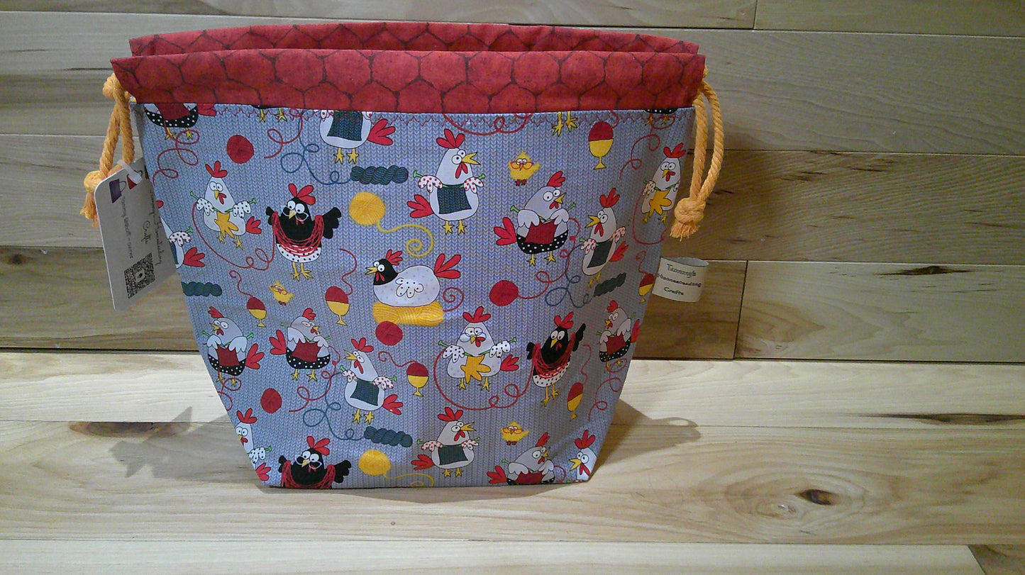 Knitting Chickens ~ Project bags