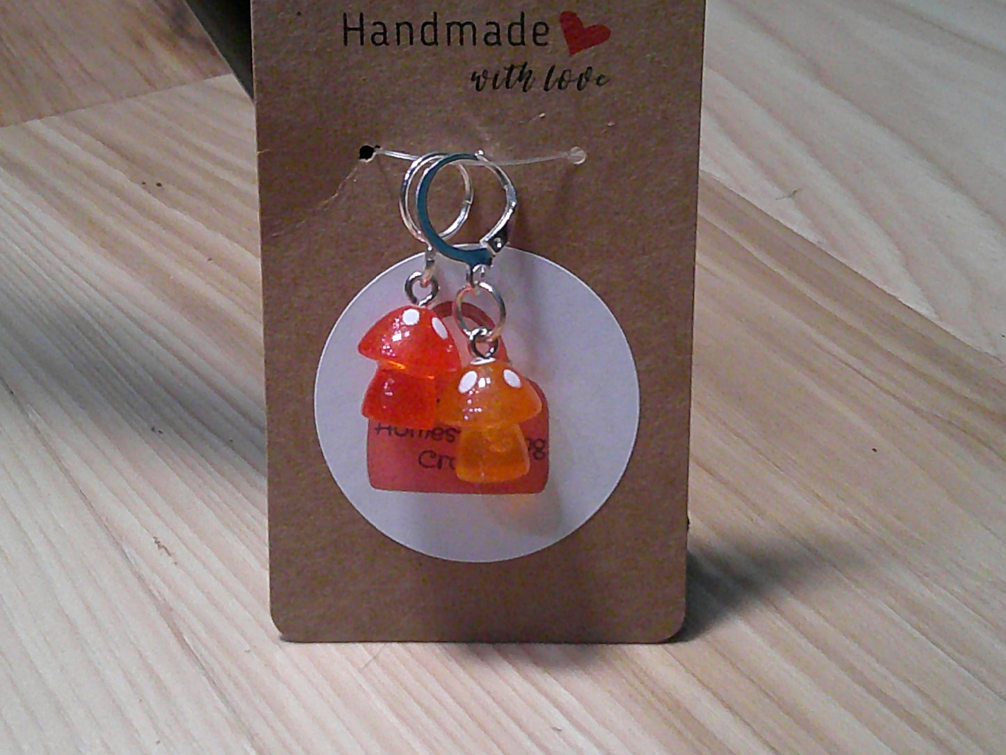 2 ~ Clear Mushroom ~ stitch marker/progress keeper