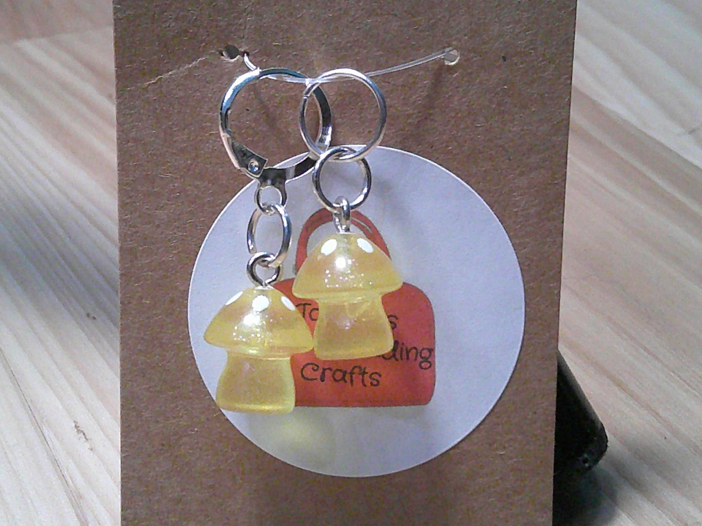 2 ~ Clear Mushroom ~ stitch marker/progress keeper