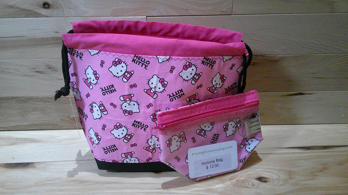 Hello Kitty ~ pink w/ bows ~ project bags