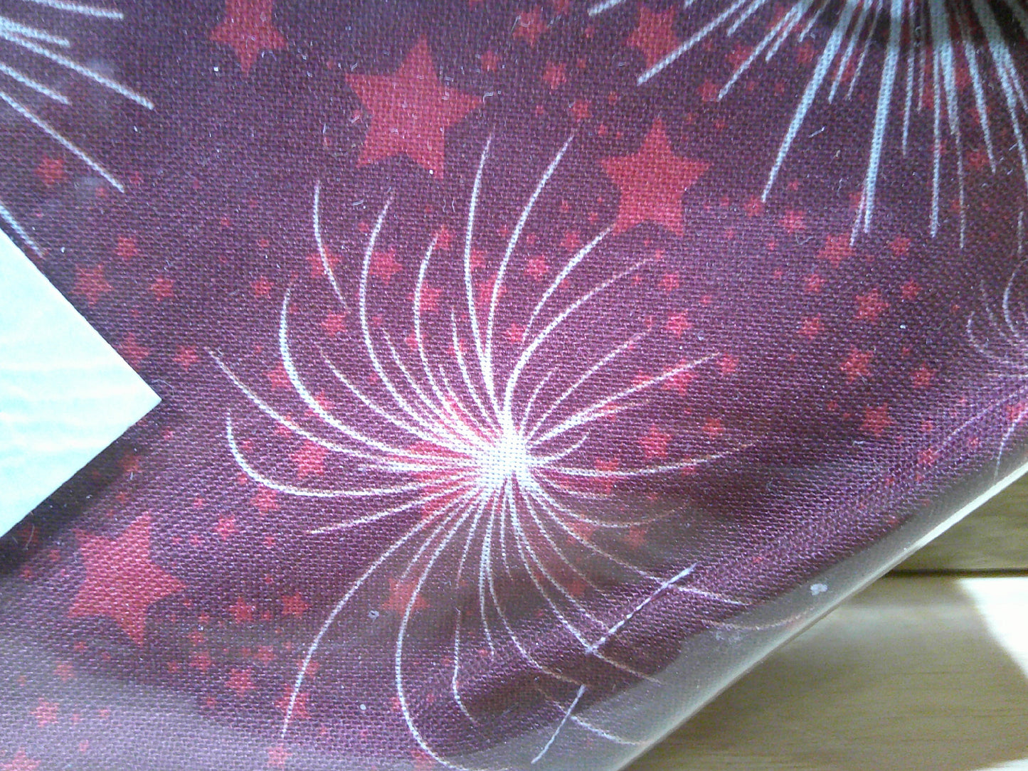 Notions Bag~ Burgundy w/ white star bursts