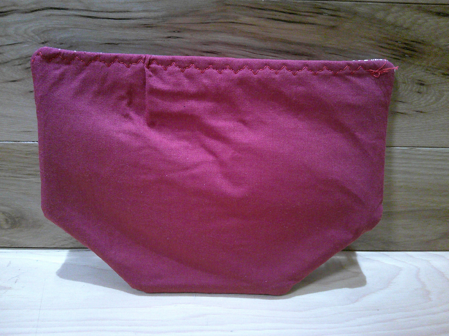 Notions Bag~ Burgundy w/ white star bursts