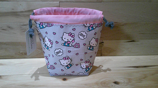 Hello Kitty ~gray ~ phone & hearts ~ project bag