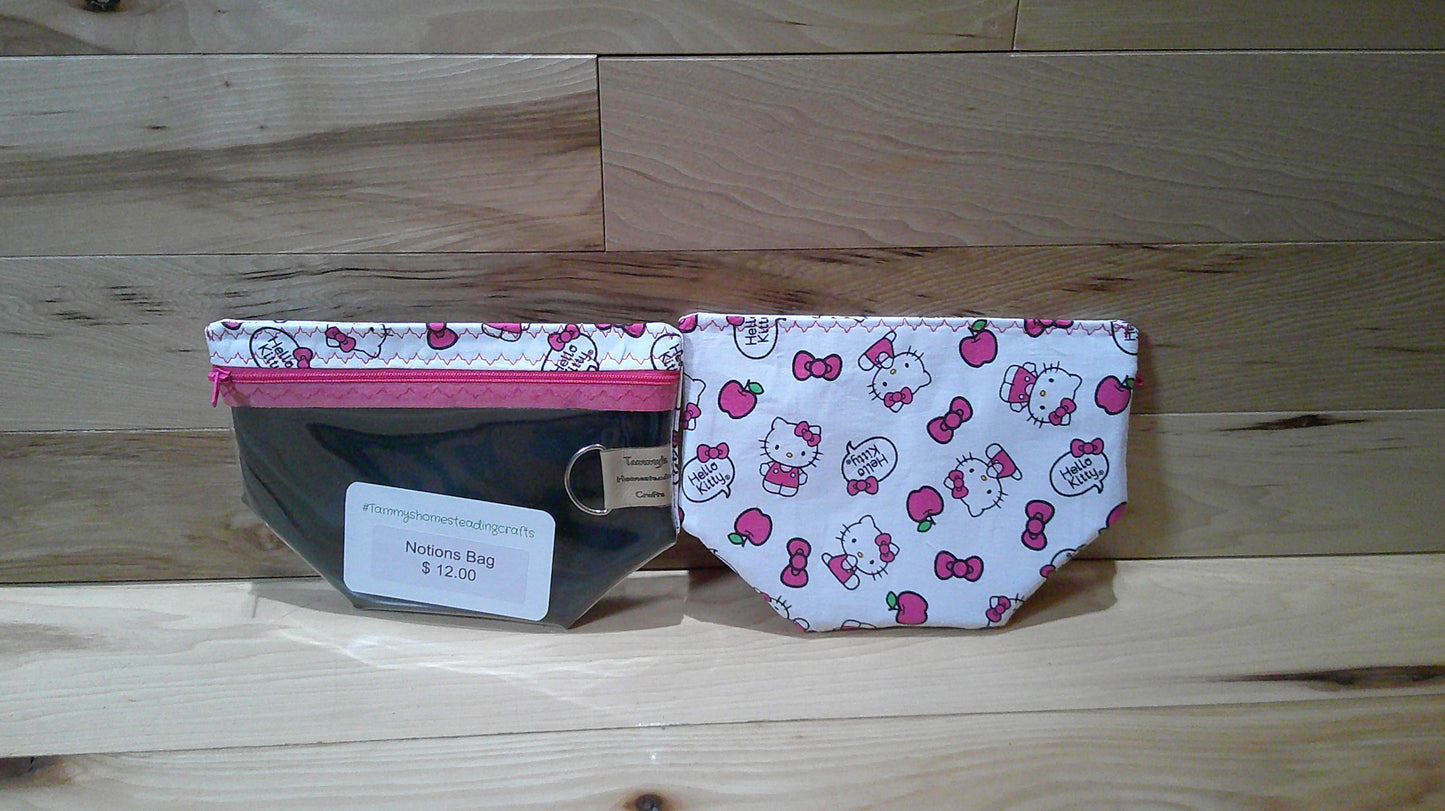 Hello Kitty ~ White & Pink w/ bows ~ project bags