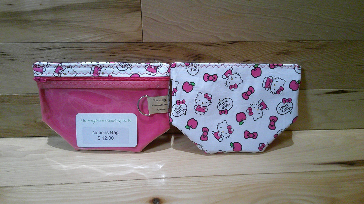 Hello Kitty ~ White & Pink w/ bows ~ project bags