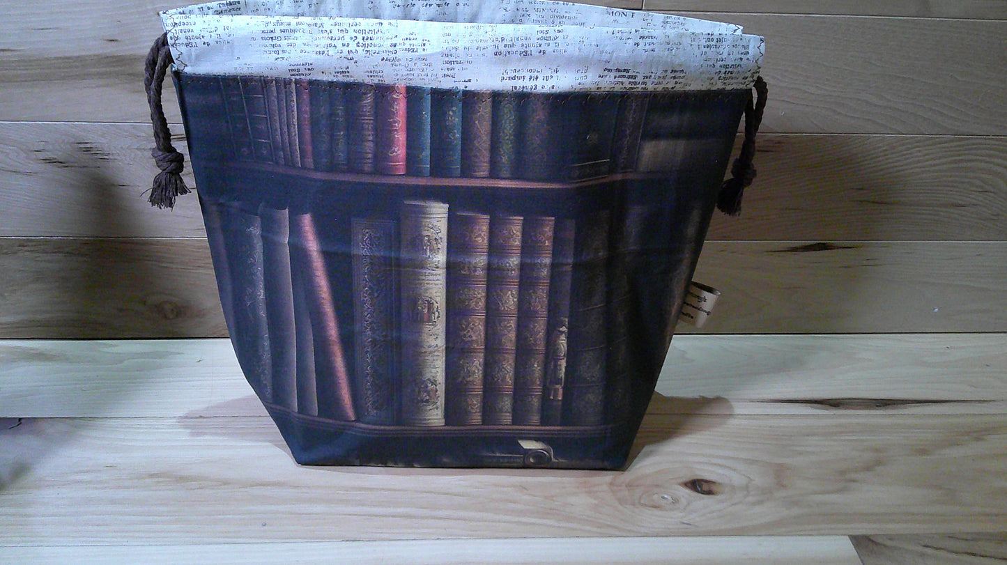 Book on bookshelf w/ word inside ~ project bags