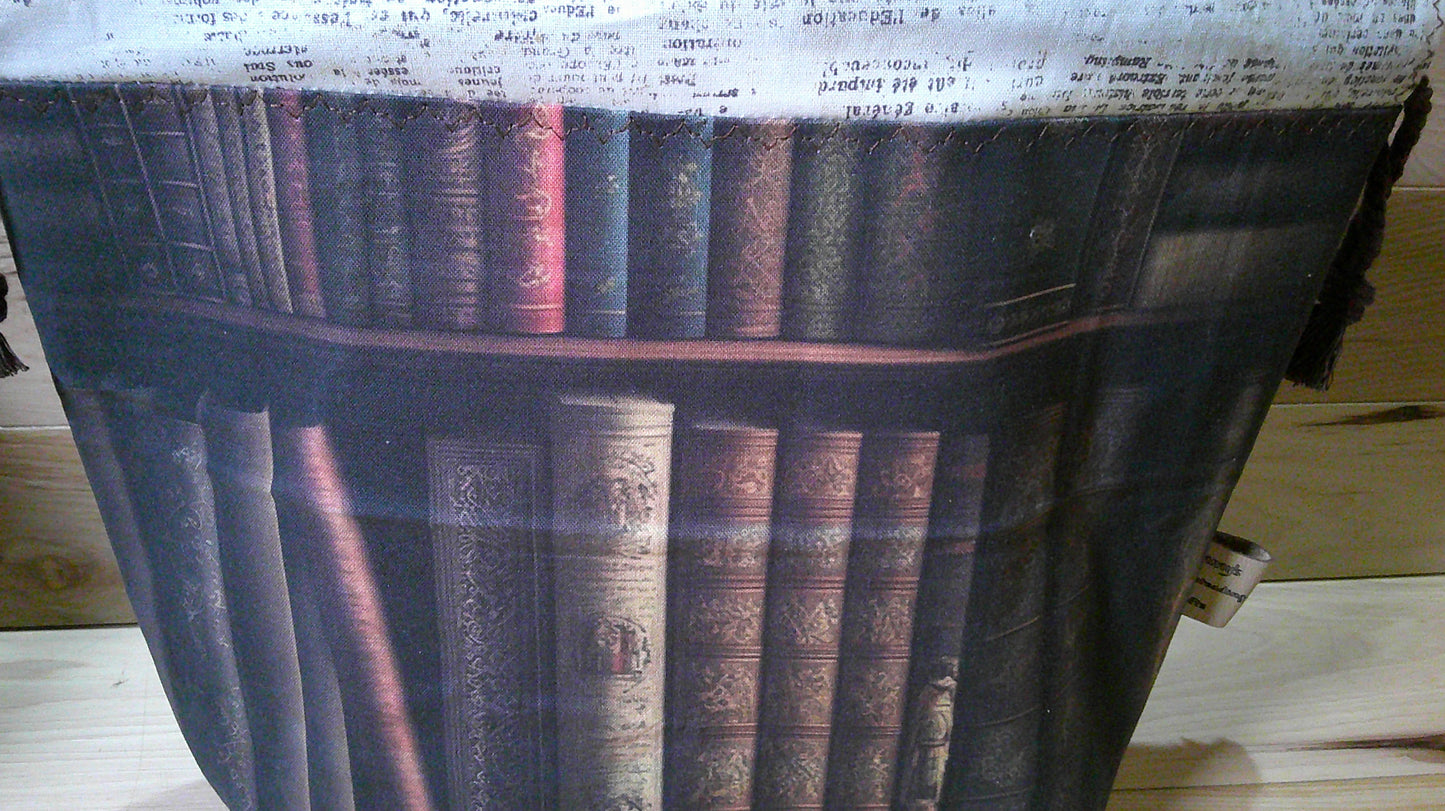 Book on bookshelf w/ word inside ~ project bags