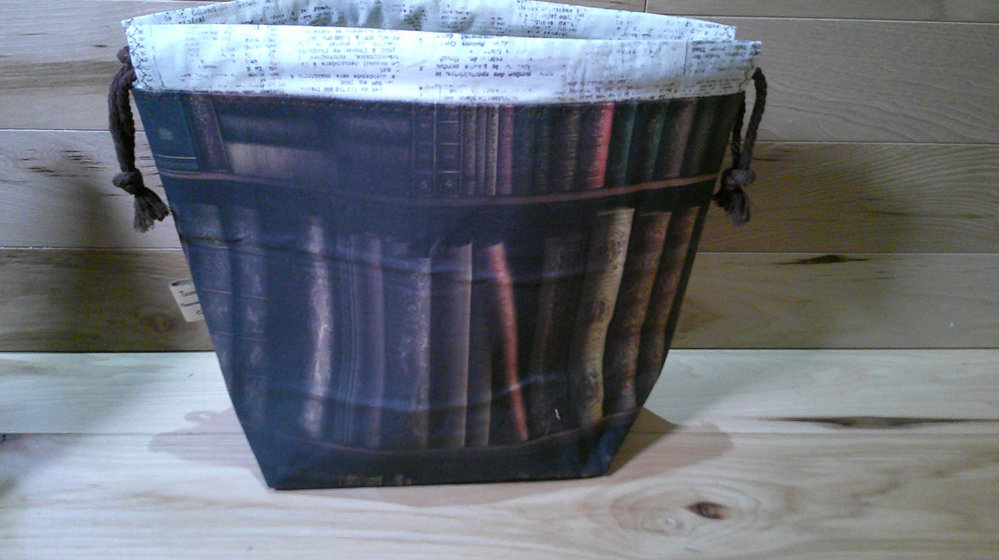 Book on bookshelf w/ word inside ~ project bags