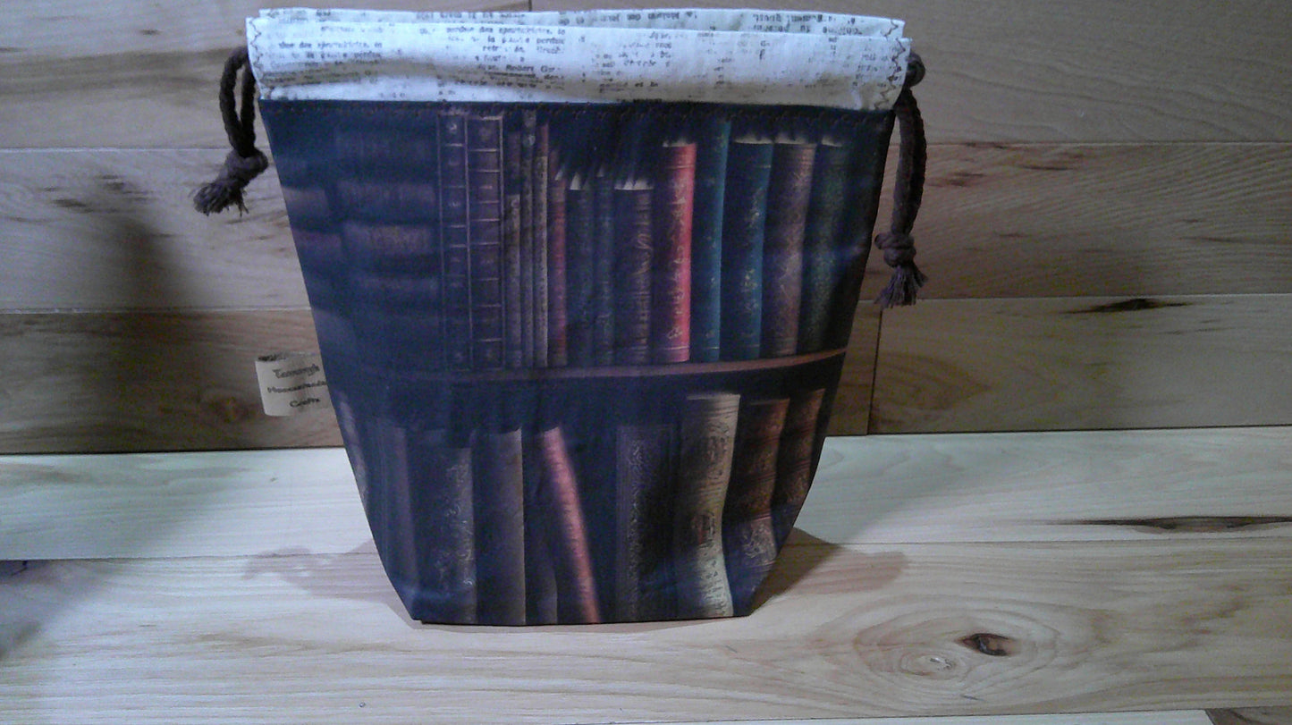 Book on bookshelf w/ word inside ~ project bags
