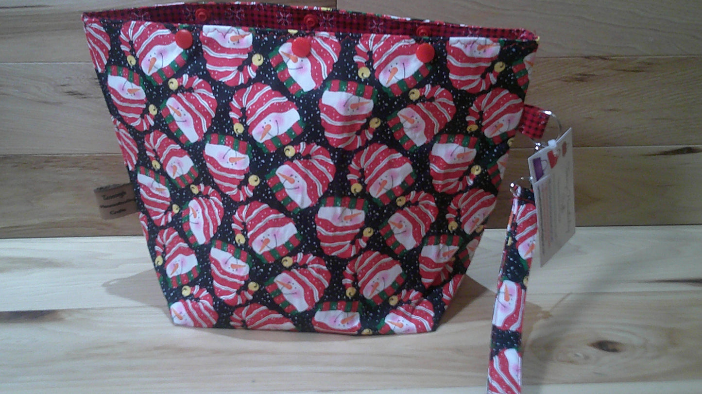 Santa Hat Snowman w/ snowflakes project bags