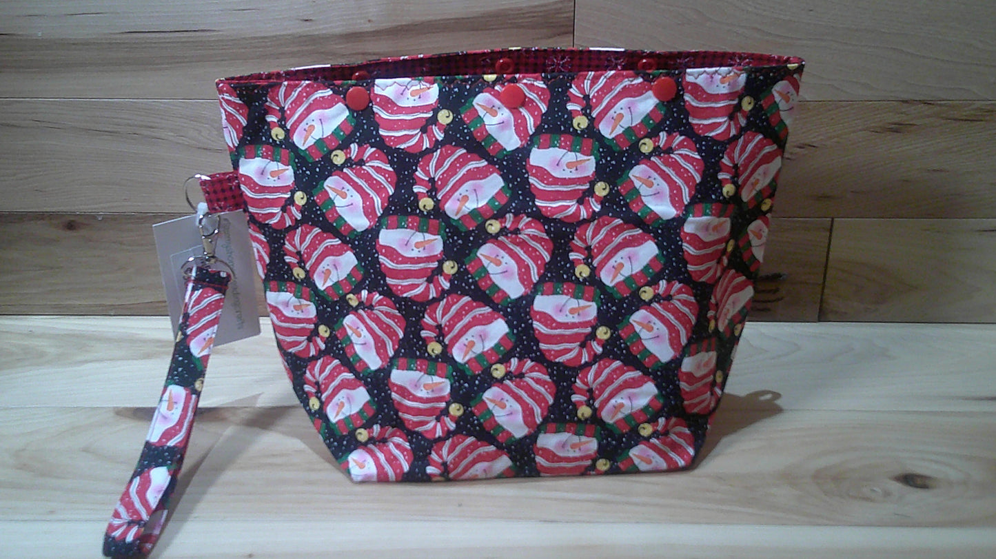 Santa Hat Snowman w/ snowflakes project bags