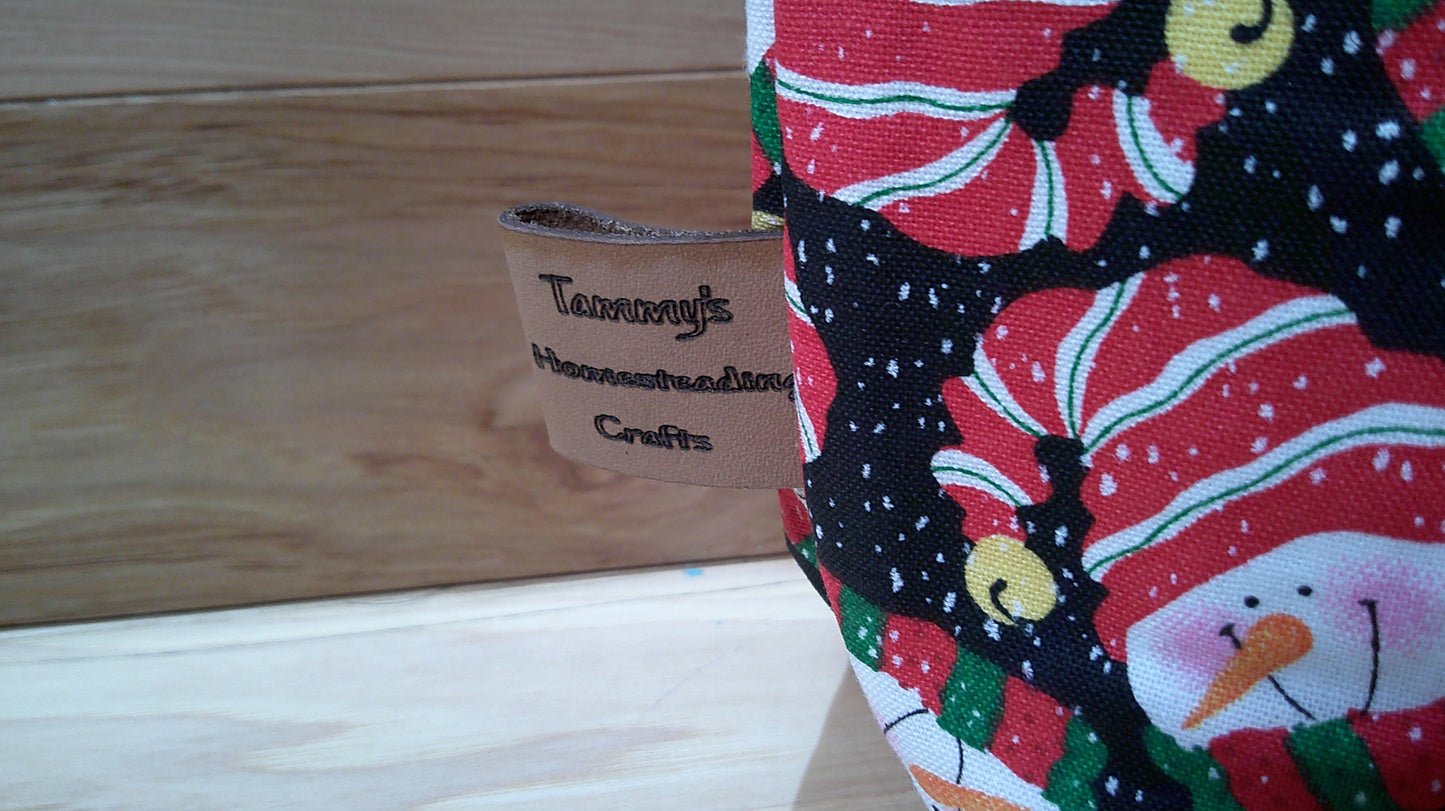 Santa Hat Snowman w/ snowflakes project bags