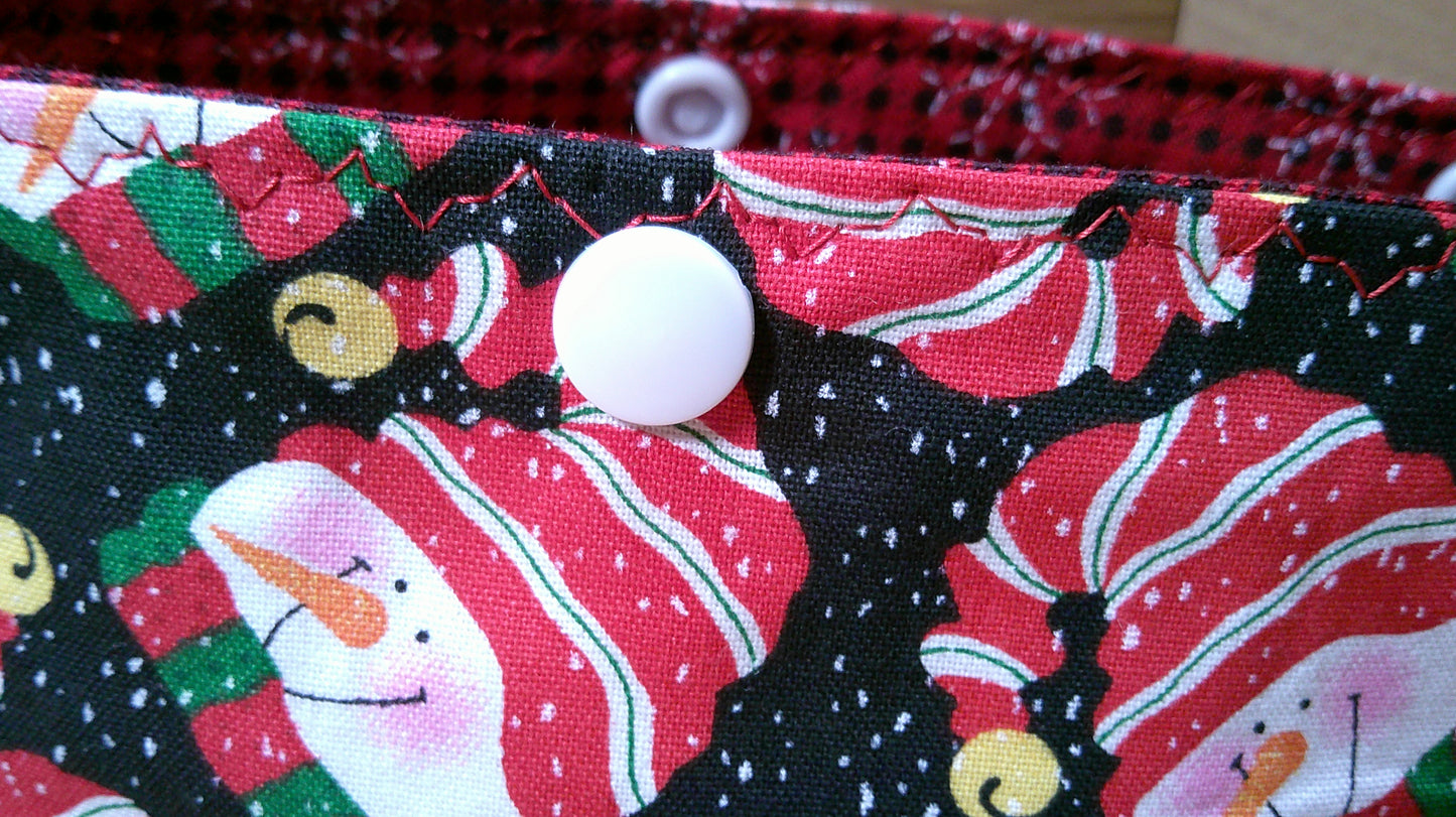 Santa Hat Snowman w/ snowflakes project bags