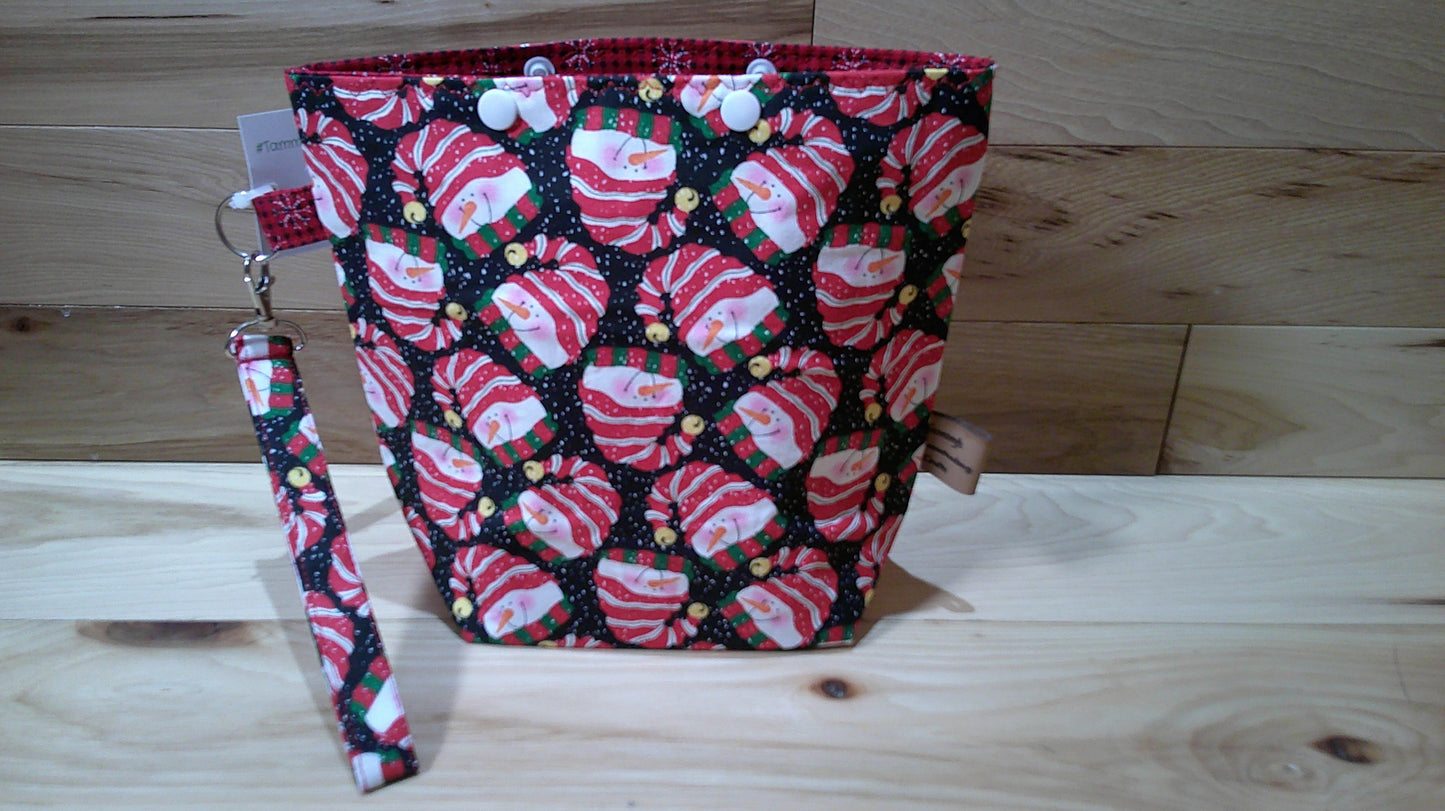 Santa Hat Snowman w/ snowflakes project bags