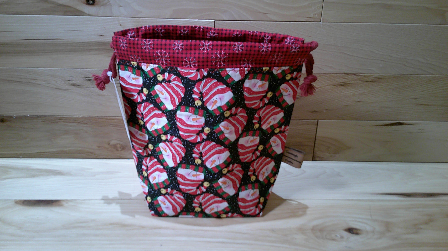 Santa Hat Snowman w/ snowflakes project bags