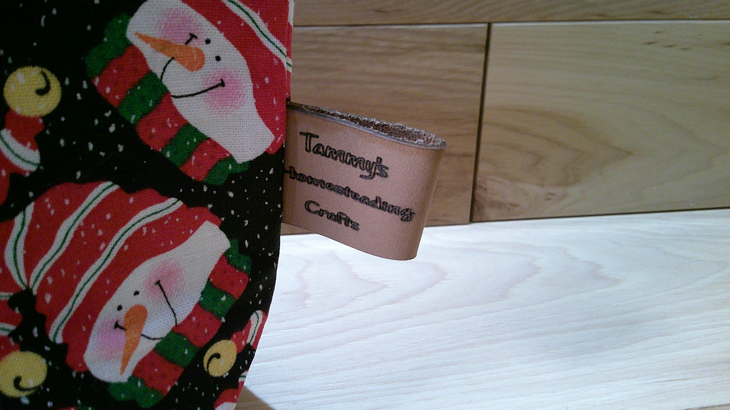 Santa Hat Snowman w/ snowflakes project bags
